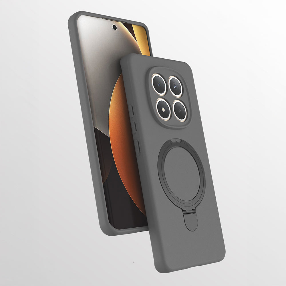 Xiaomi Redmi Note 15 Pro Plus Kılıf M-safe Şarj Özellikli Standlı Samara Kapak Titanyum-Gri