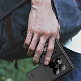 Xiaomi Redmi Note 15 Pro Plus Kılıf Magnetik Standlı Kamera Korumalı Zore Sürgülü Vega Kapak Siyah