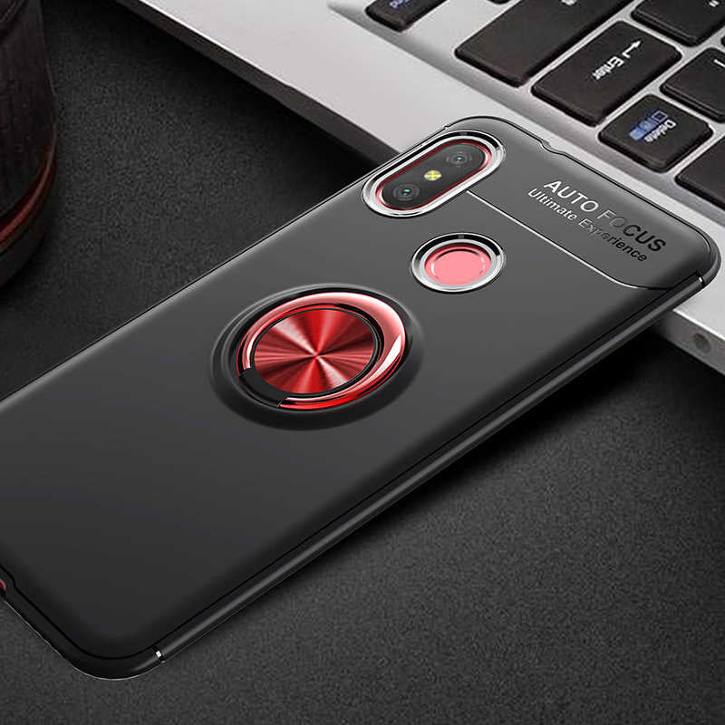 Xiaomi Redmi Note 6 Pro Kılıf Zore Ravel Silikon Kapak Siyah-Kırmızı