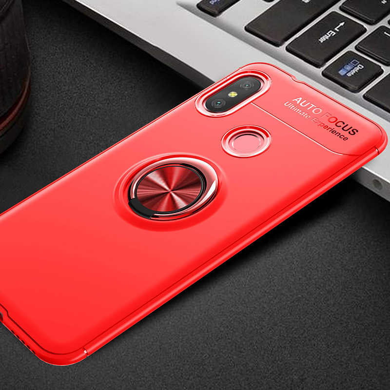 Xiaomi Redmi Note 6 Pro Kılıf Zore Ravel Silikon Kapak Siyah-Mavi