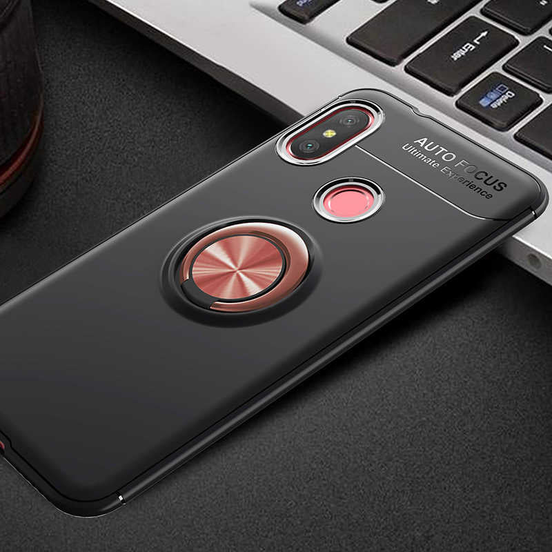 Xiaomi Redmi Note 6 Pro Kılıf Zore Ravel Silikon Kapak Siyah-Kırmızı