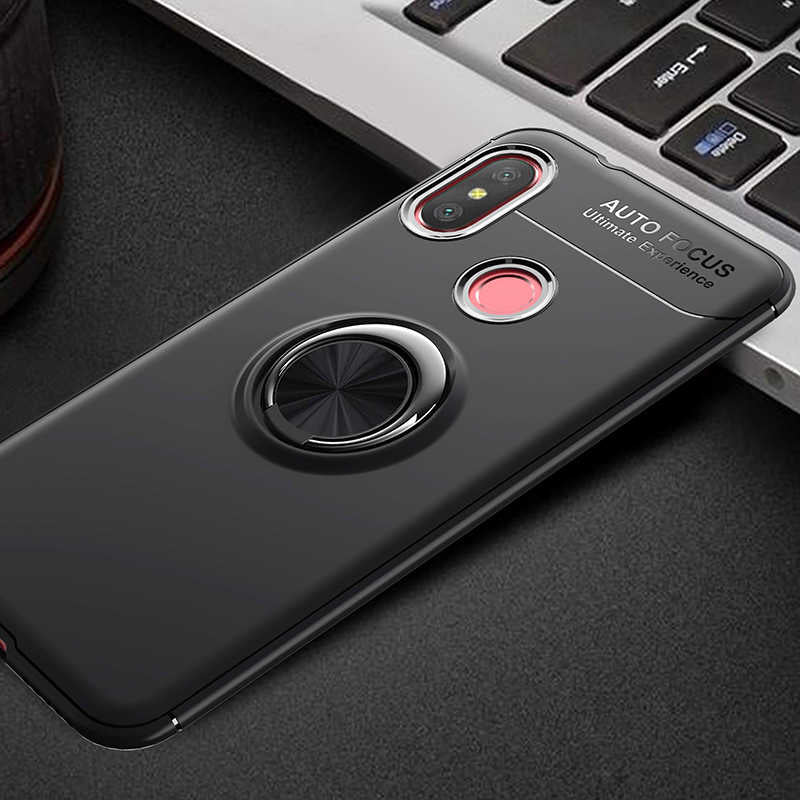 Xiaomi Redmi Note 6 Pro Kılıf Zore Ravel Silikon Kapak Siyah-Kırmızı