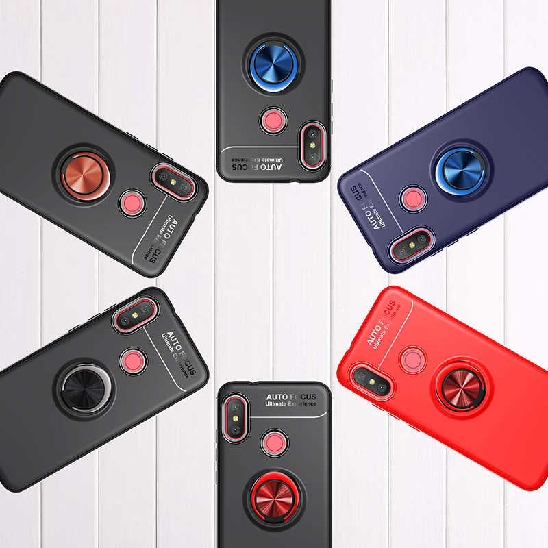 Xiaomi Redmi Note 6 Pro Kılıf Zore Ravel Silikon Kapak Siyah-Mavi