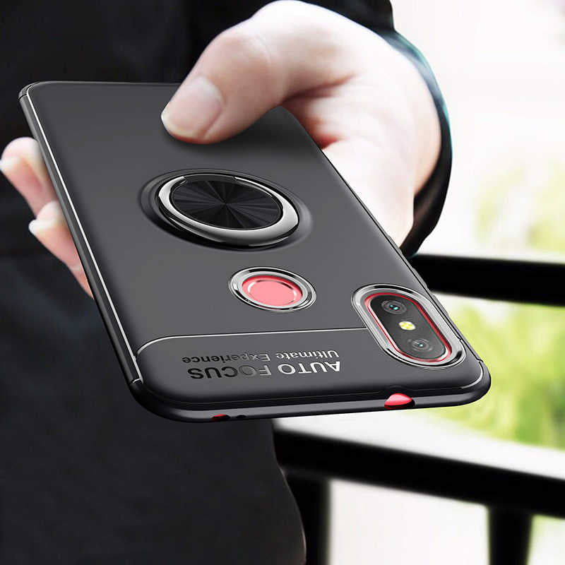 Xiaomi Redmi Note 6 Pro Kılıf Zore Ravel Silikon Kapak Siyah-Kırmızı