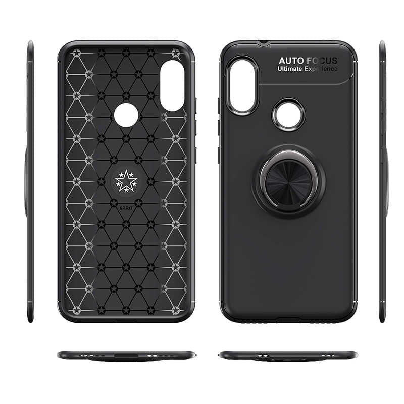Xiaomi Redmi Note 6 Pro Kılıf Zore Ravel Silikon Kapak Siyah-Rose Gold