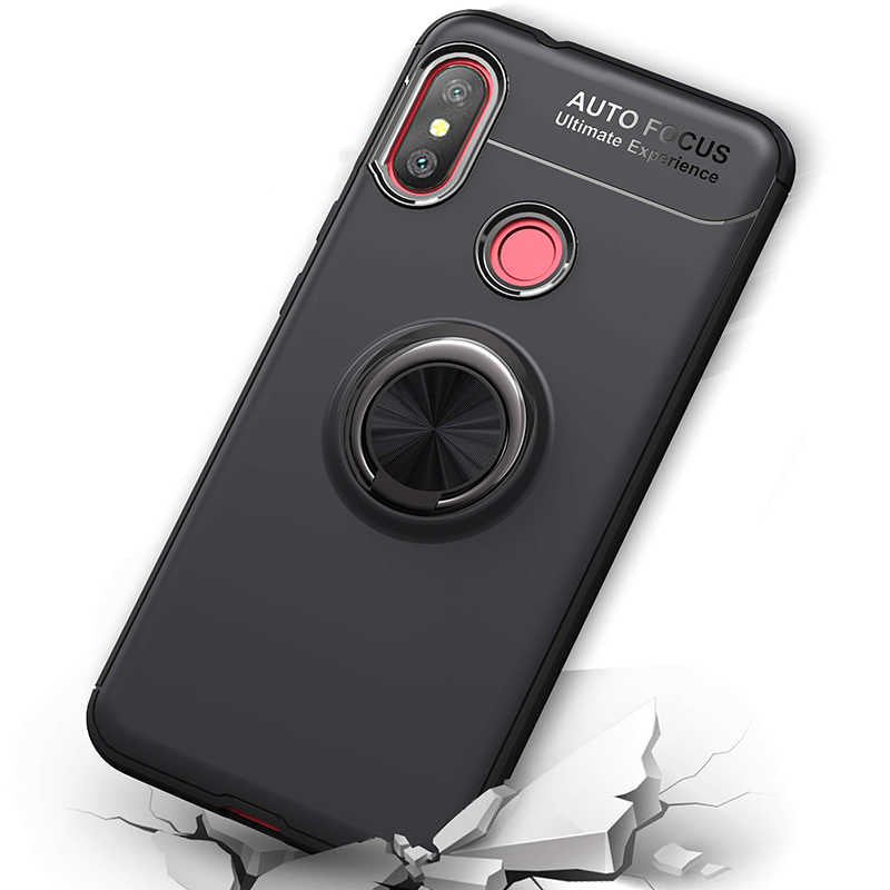Xiaomi Redmi Note 6 Pro Kılıf Zore Ravel Silikon Kapak Siyah-Mavi