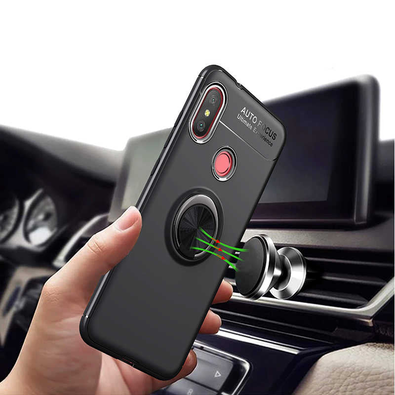 Xiaomi Redmi Note 6 Pro Kılıf Zore Ravel Silikon Kapak Siyah-Mavi