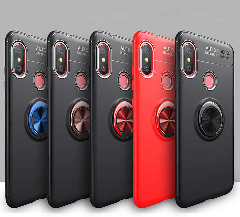 Xiaomi Redmi Note 6 Pro Kılıf Zore Ravel Silikon Kapak Siyah-Kırmızı