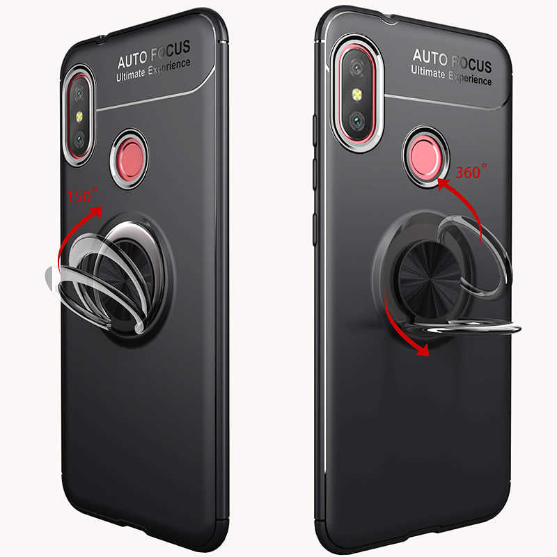 Xiaomi Redmi Note 6 Pro Kılıf Zore Ravel Silikon Kapak Siyah-Mavi