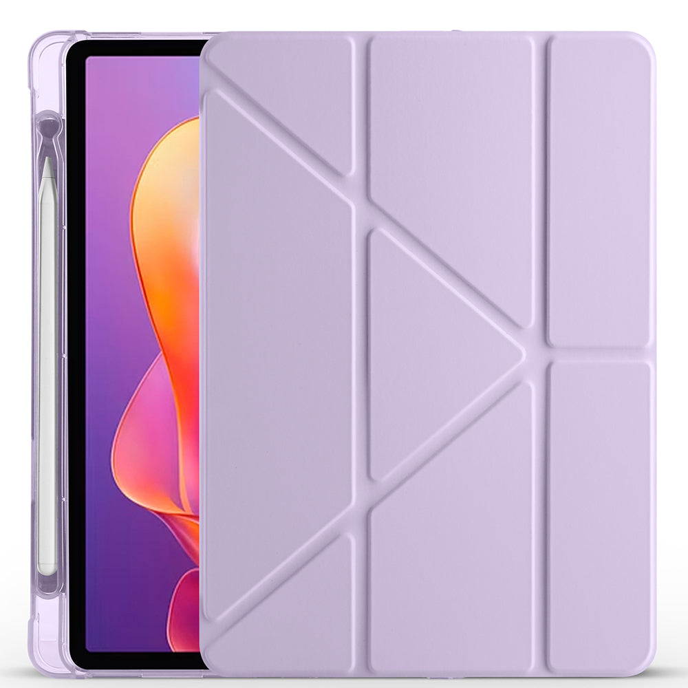 Xiaomi Redmi Pad 2 Kılıf Zore Tri Folding Kalem Bölmeli Standlı Kılıf Lila