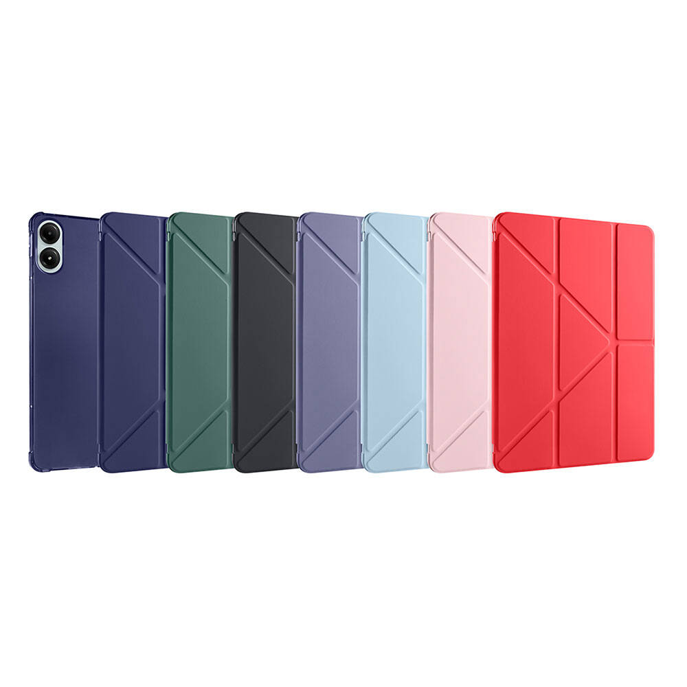 Xiaomi Redmi Pad Pro Kılıf Zore Tri Folding Kalem Bölmeli Standlı Kılıf Mavi