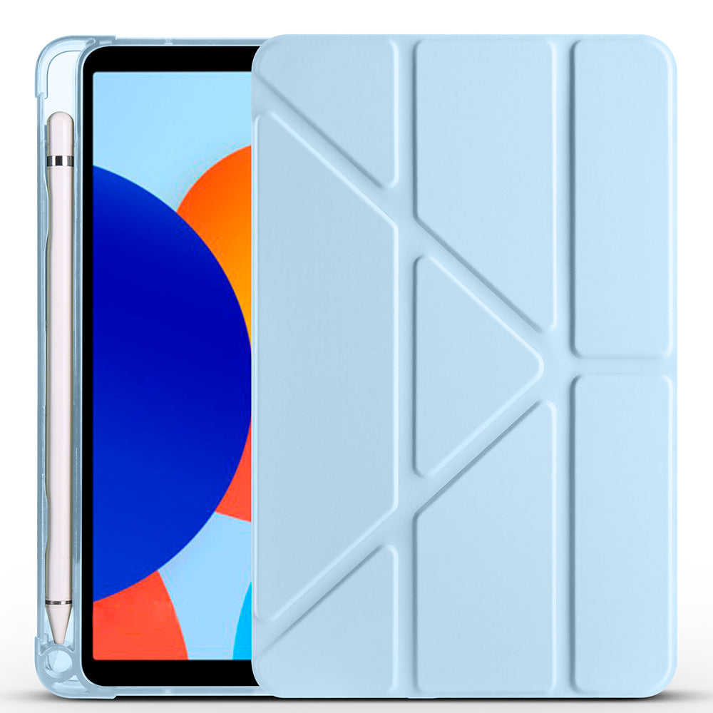 Xiaomi Redmi Pad SE 8.7 Kılıf Zore Tri Folding Kalem Bölmeli Standlı Kılıf Gri