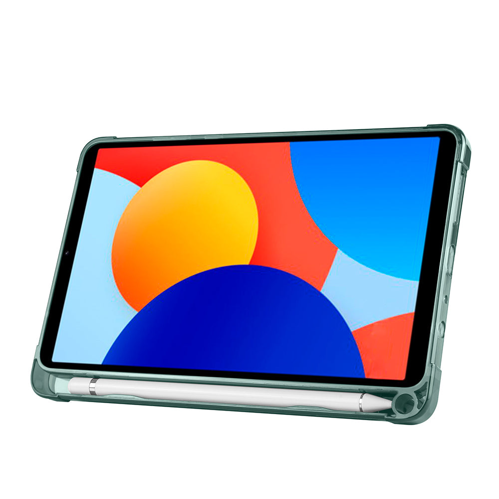 Xiaomi Redmi Pad SE 8.7 Kılıf Zore Tri Folding Kalem Bölmeli Standlı Kılıf Koyu Yeşil