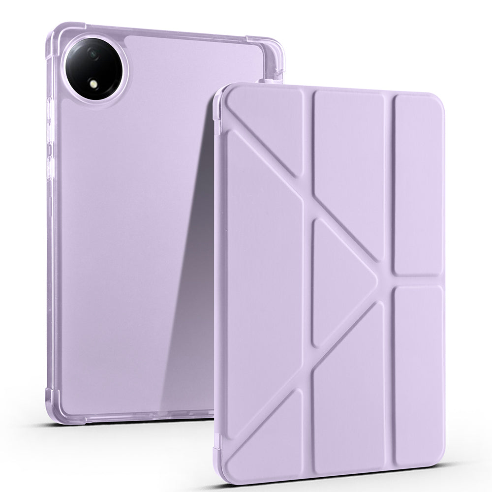 Xiaomi Redmi Pad SE 8.7 Kılıf Zore Tri Folding Kalem Bölmeli Standlı Kılıf Gri