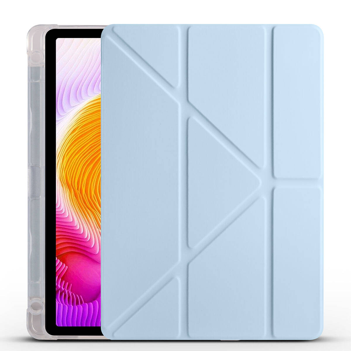 Xiaomi Redmi Pad SE Kılıf Zore Tri Folding Kalem Bölmeli Standlı Kılıf Siyah