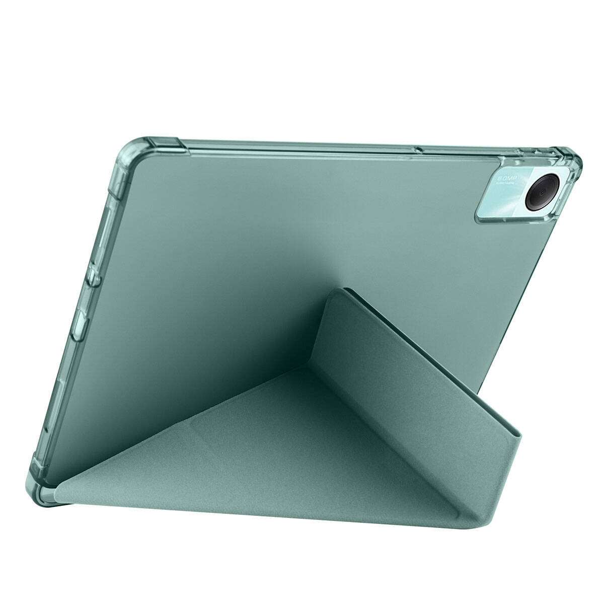 Xiaomi Redmi Pad SE Kılıf Zore Tri Folding Kalem Bölmeli Standlı Kılıf Koyu Yeşil