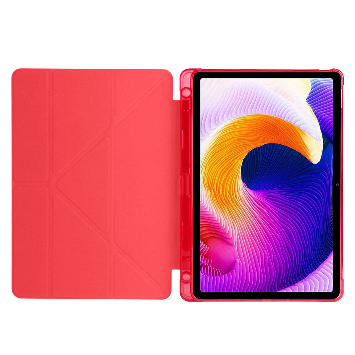 Xiaomi Redmi Pad SE Kılıf Zore Tri Folding Kalem Bölmeli Standlı Kılıf Koyu Yeşil