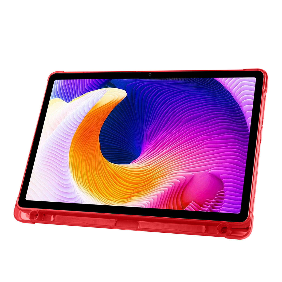 Xiaomi Redmi Pad SE Kılıf Zore Tri Folding Kalem Bölmeli Standlı Kılıf Kırmızı