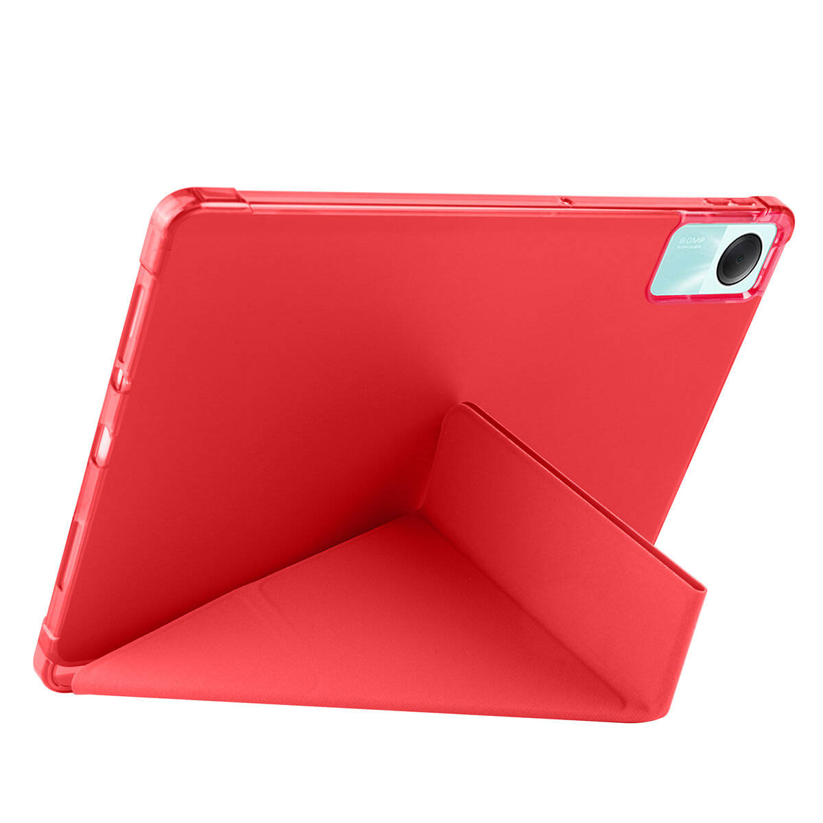 Xiaomi Redmi Pad SE Kılıf Zore Tri Folding Kalem Bölmeli Standlı Kılıf Kırmızı