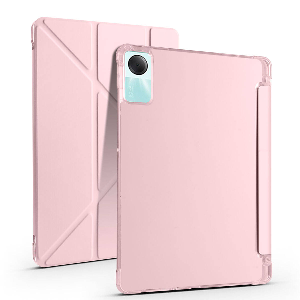 Xiaomi Redmi Pad SE Kılıf Zore Tri Folding Kalem Bölmeli Standlı Kılıf Kırmızı