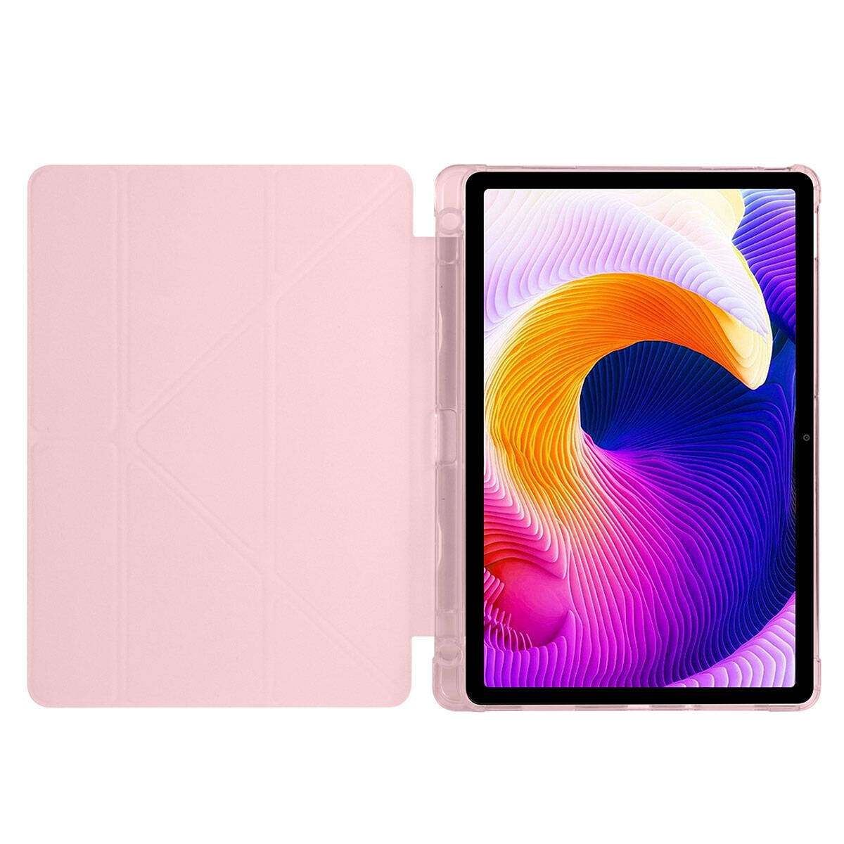 Xiaomi Redmi Pad SE Kılıf Zore Tri Folding Kalem Bölmeli Standlı Kılıf Siyah