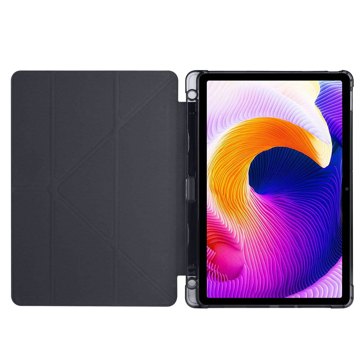 Xiaomi Redmi Pad SE Kılıf Zore Tri Folding Kalem Bölmeli Standlı Kılıf Kırmızı