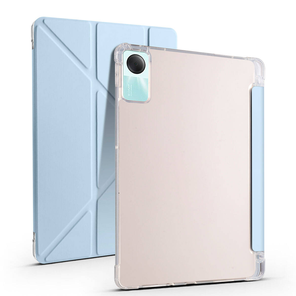 Xiaomi Redmi Pad SE Kılıf Zore Tri Folding Kalem Bölmeli Standlı Kılıf Kırmızı