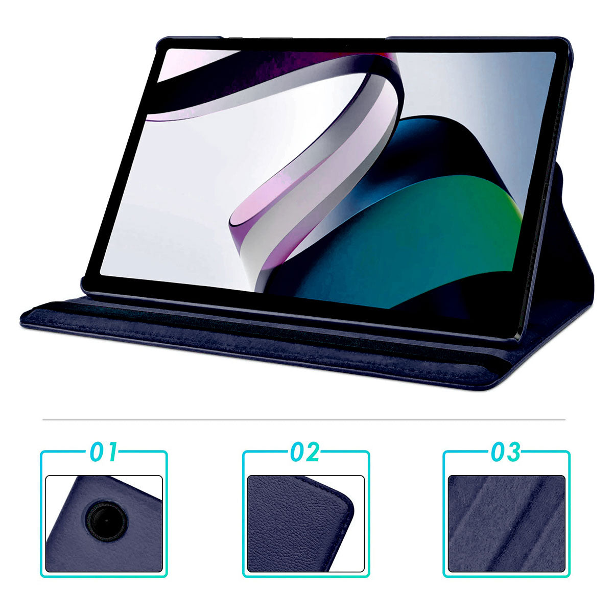Xiaomi Redmi Pad Zore Dönebilen Standlı Kılıf Kırmızı