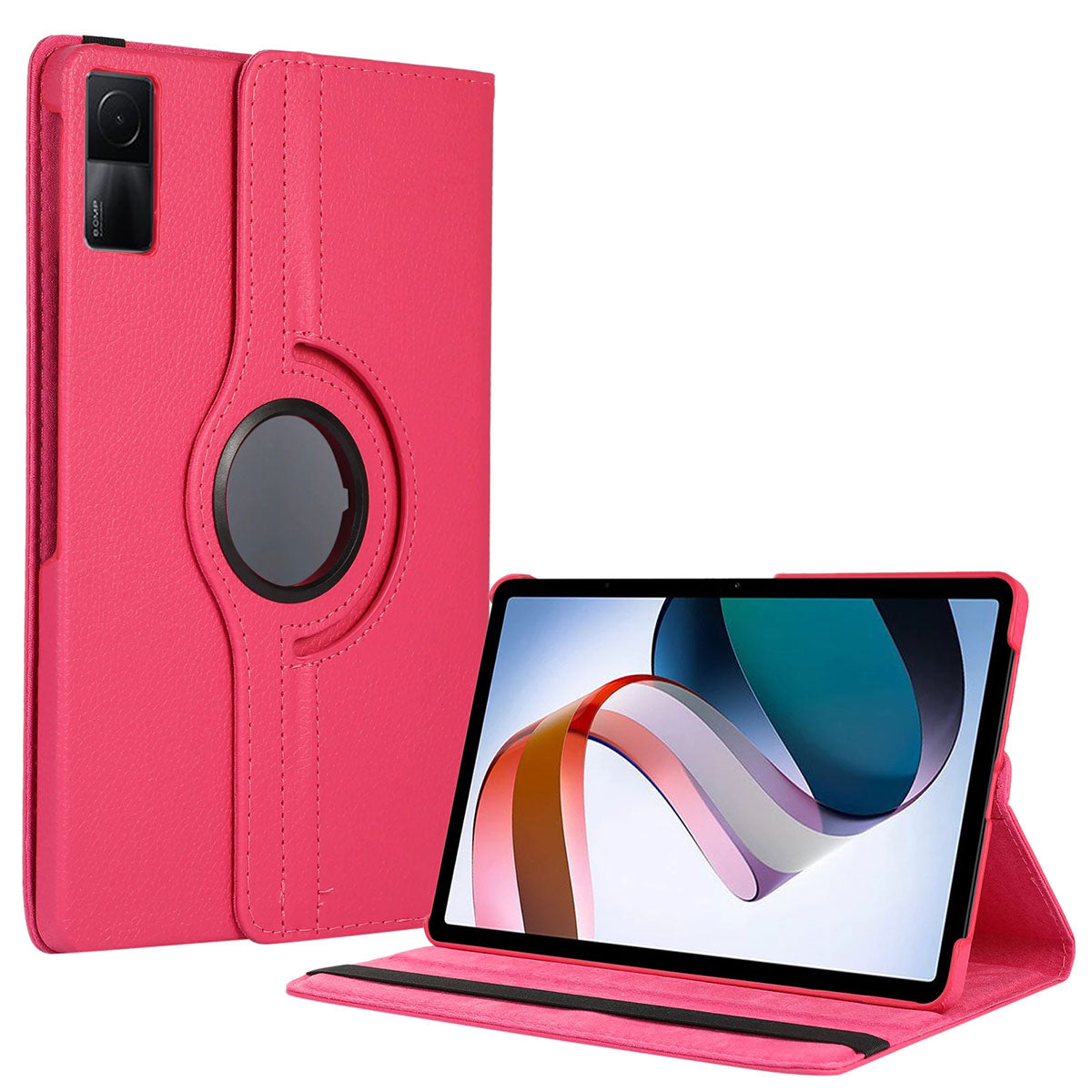 Xiaomi Redmi Pad Zore Dönebilen Standlı Kılıf Pembe Koyu