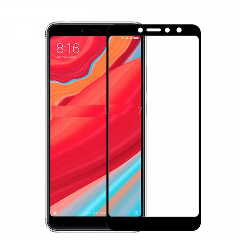 Xiaomi Redmi S2 Zore Kenarları Kırılmaya Dayanıklı Cam Ekran Koruyucu Siyah