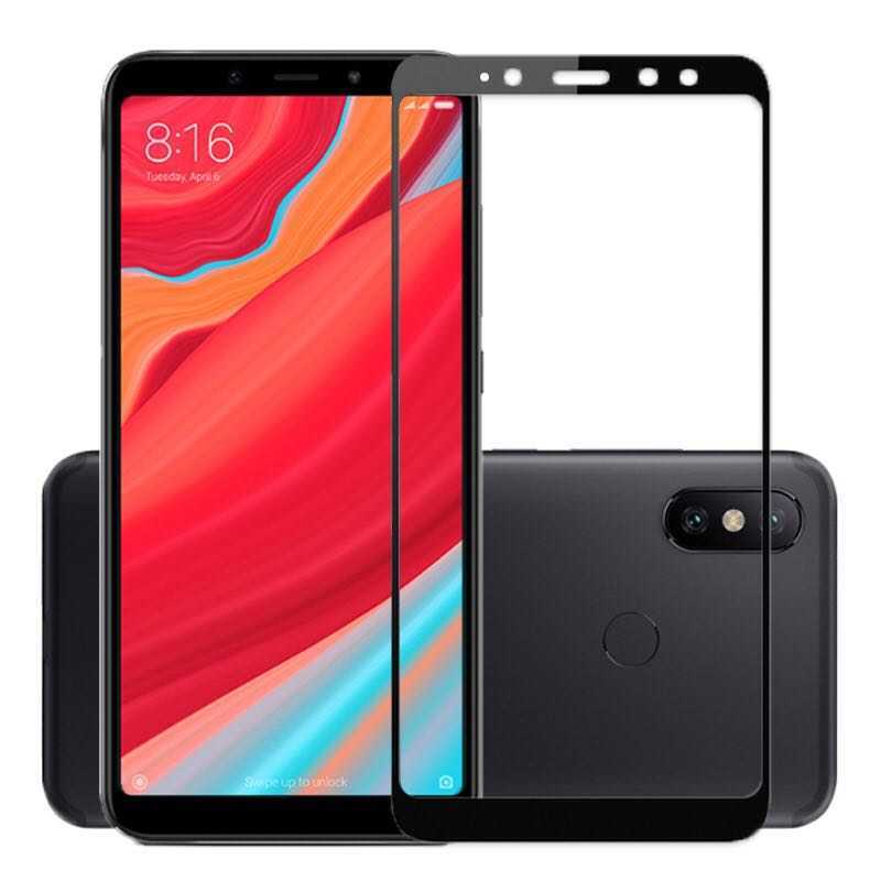 Xiaomi Redmi S2 Zore Kenarları Kırılmaya Dayanıklı Cam Ekran Koruyucu Siyah