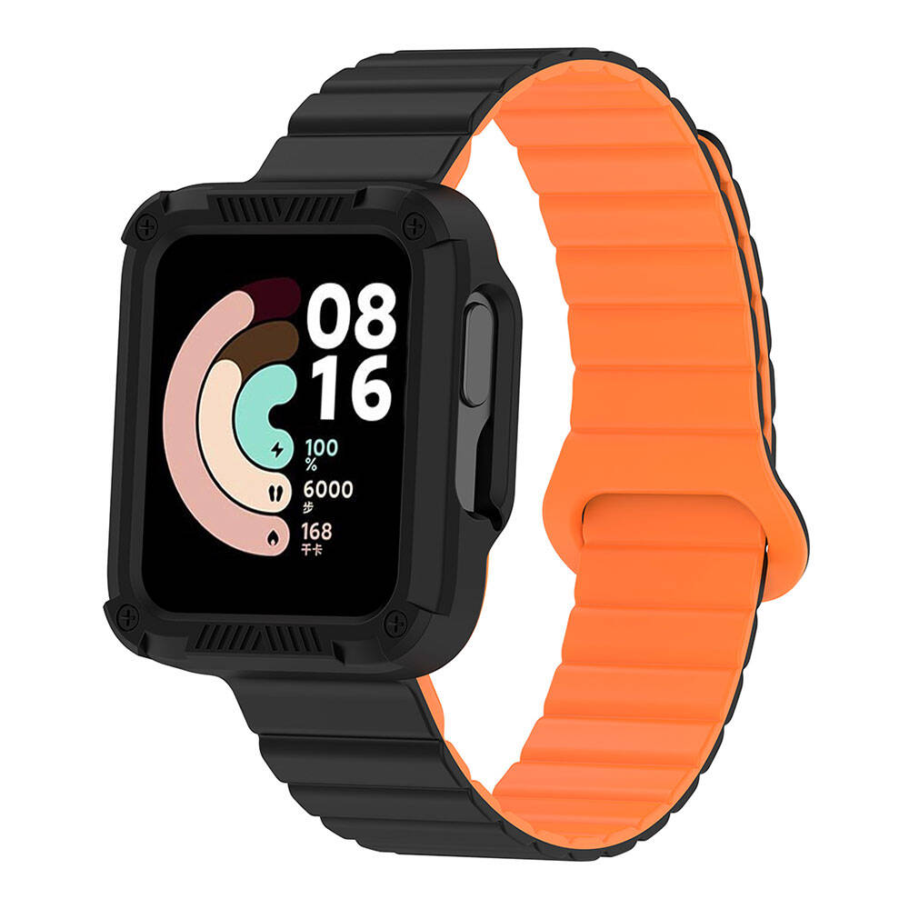 Xiaomi Redmi Watch 1 Silikon Kordon Zore KRD-105 Strap Kayış Pembe-Mavi