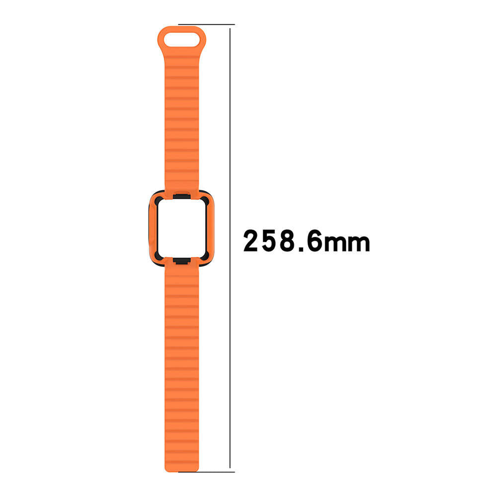 Xiaomi Redmi Watch 2 Silikon Kordon Zore KRD-105 Strap Kayış Siyah-Turuncu