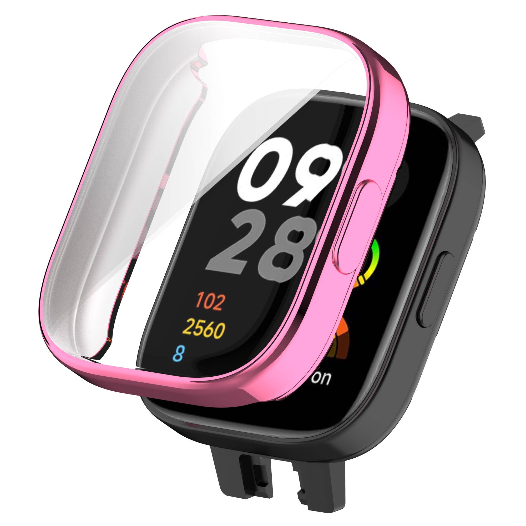 Xiaomi Redmi Watch 3 360 Derece Korumalı Kasa ve Ekran Koruyucu Zore Watch Gard 30 Rose Gold