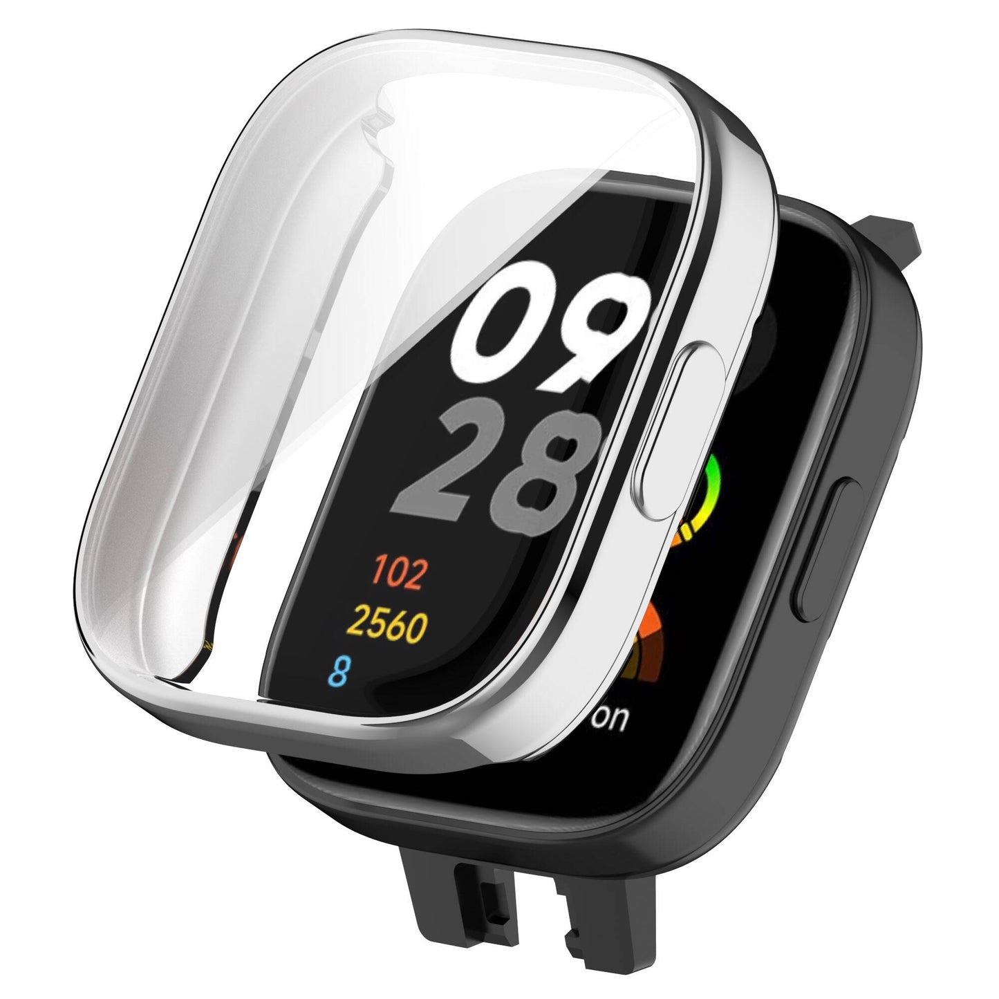 Xiaomi Redmi Watch 3 360 Derece Korumalı Kasa ve Ekran Koruyucu Zore Watch Gard 30 Gümüş