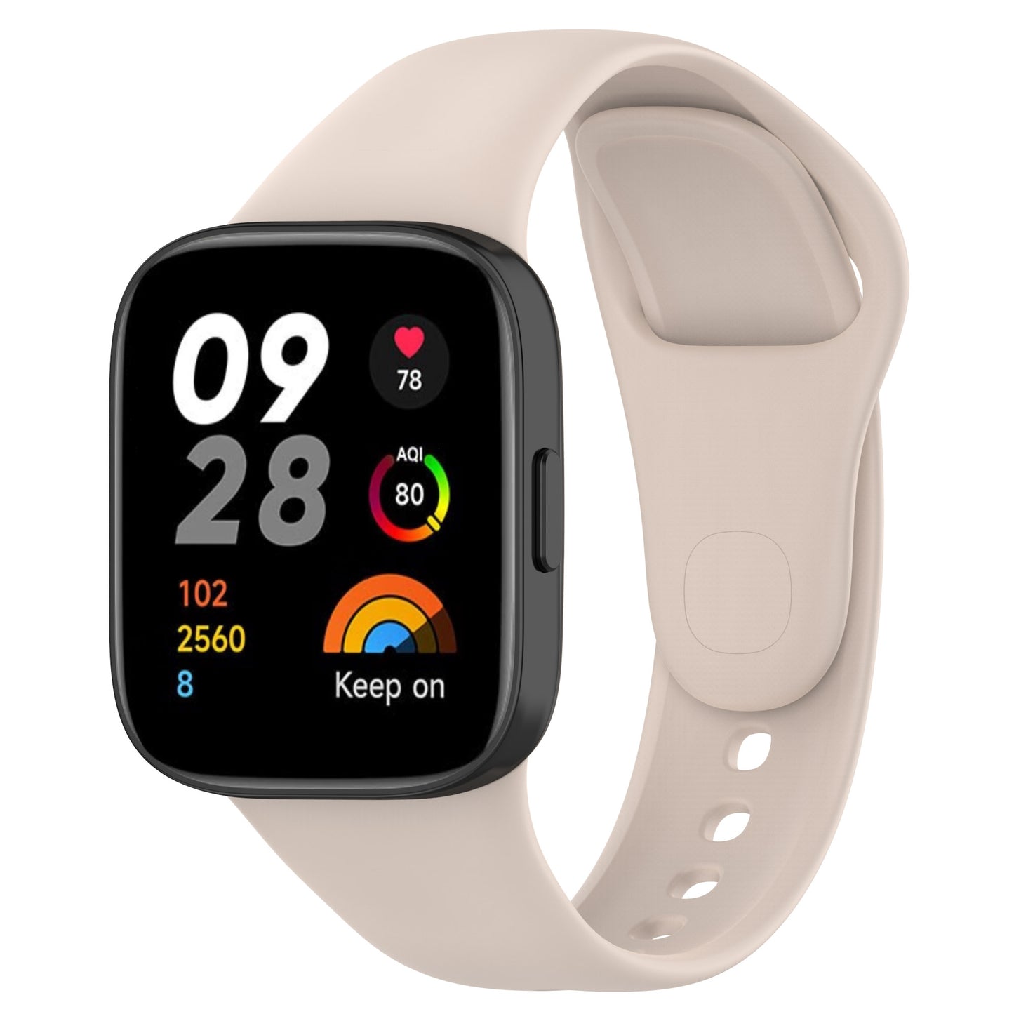 Xiaomi Redmi Watch 3 Zore KRD-81 Silikon Kordon Krem