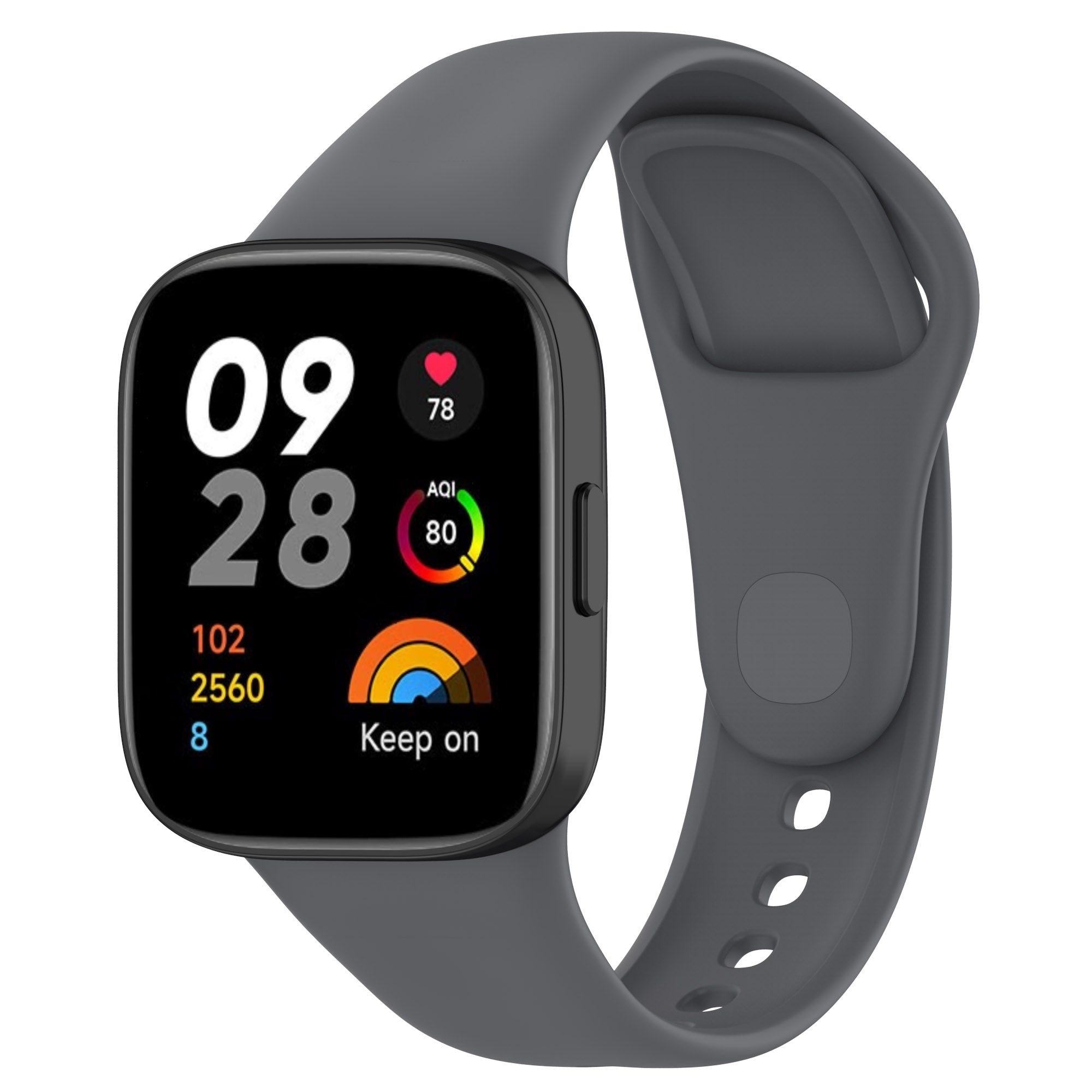Xiaomi Redmi Watch 3 Zore KRD-81 Silikon Kordon Koyu Gri