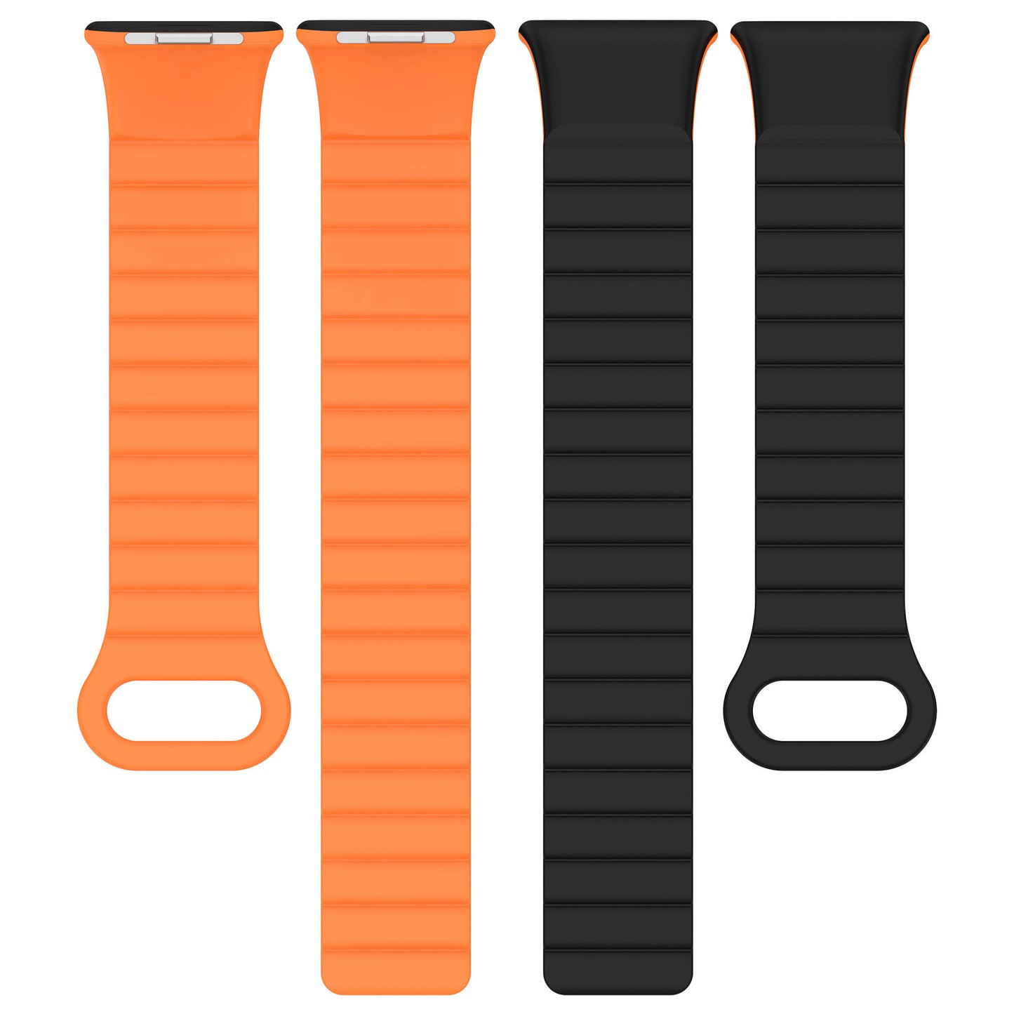 Xiaomi Redmi Watch 4 Silikon Kordon Zore KRD-105 Strap Kayış Siyah-Turuncu
