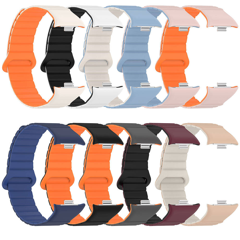 Xiaomi Redmi Watch 4 Silikon Kordon Zore KRD-105 Strap Kayış Pembe-Turuncu