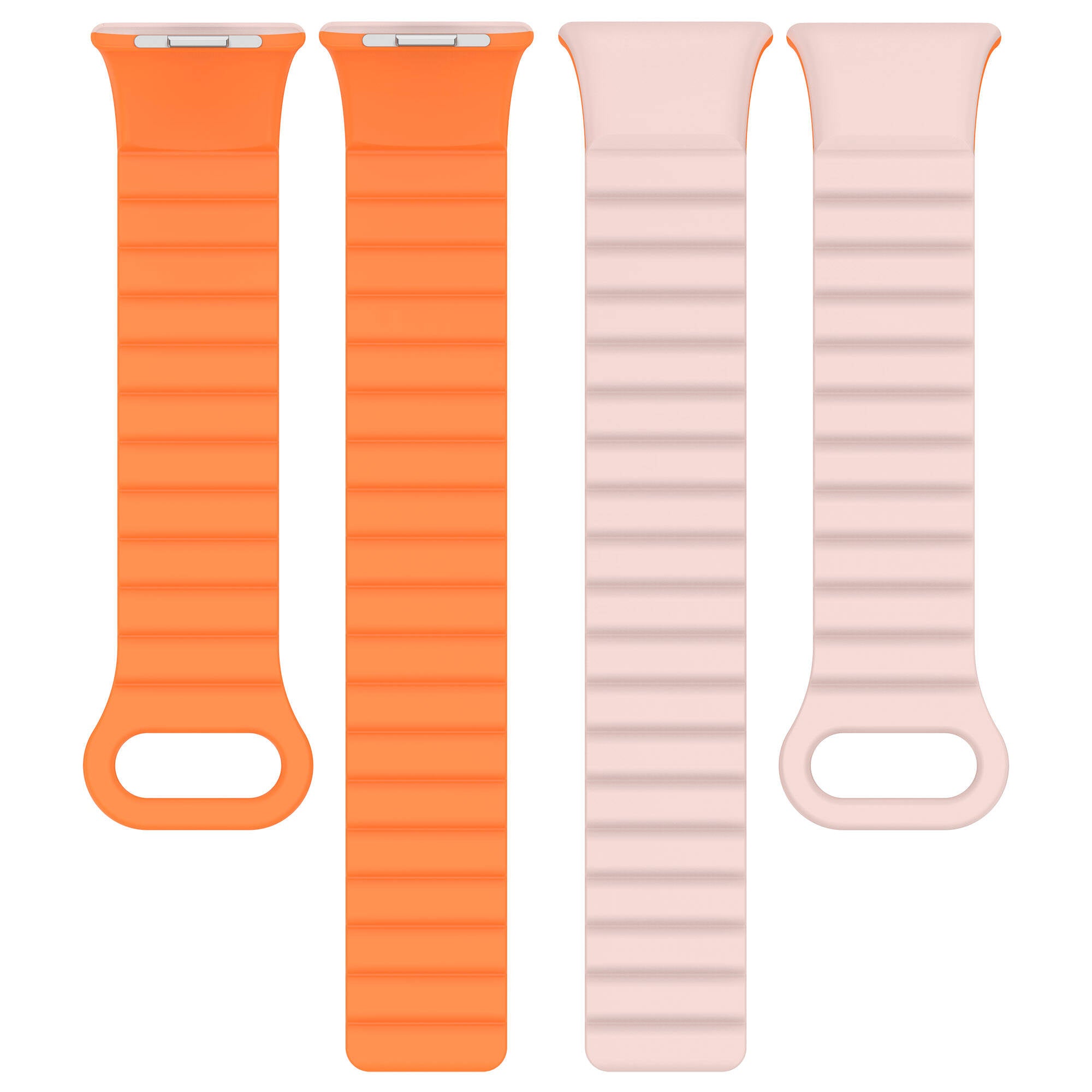 Xiaomi Redmi Watch 4 Silikon Kordon Zore KRD-105 Strap Kayış Pembe-Turuncu