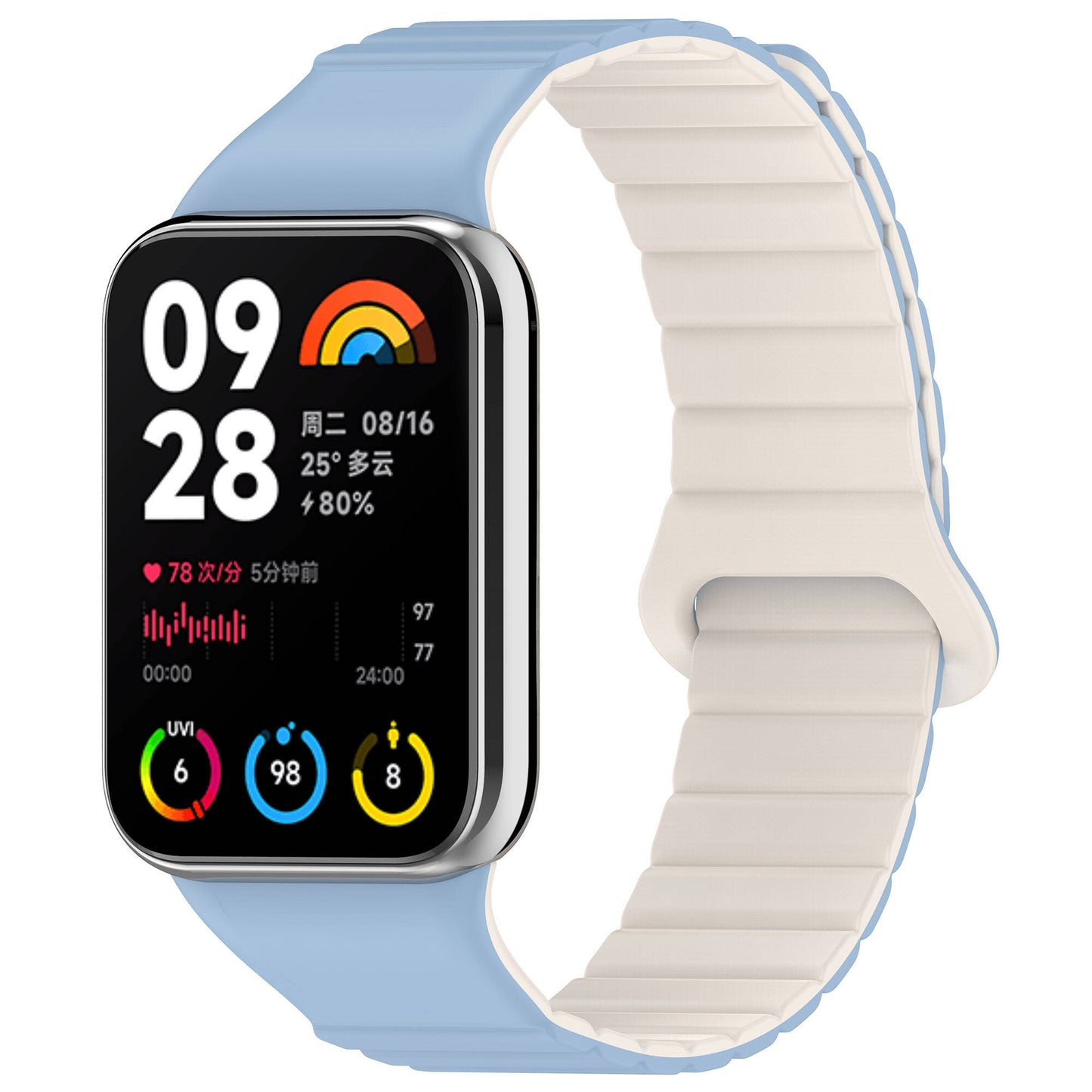 Xiaomi Redmi Watch 4 Silikon Kordon Zore KRD-105 Strap Kayış Beyaz-Siyah