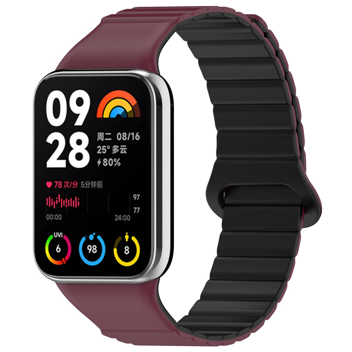 Xiaomi Redmi Watch 4 Silikon Kordon Zore KRD-105 Strap Kayış Pembe-Turuncu