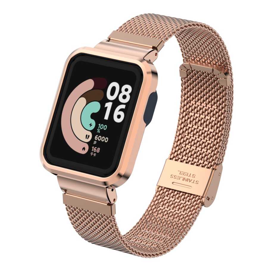 Xiaomi Redmi Watch (Mi Watch Lite) Zore KRD-59 Metal Kordon Siyah