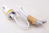Zore 3 Usb li 2 in 1 Micro Araç Şarj Seti 3000 Mah Beyaz