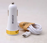 Zore 3 Usb li 2 in 1 Micro Araç Şarj Seti 3000 Mah Beyaz
