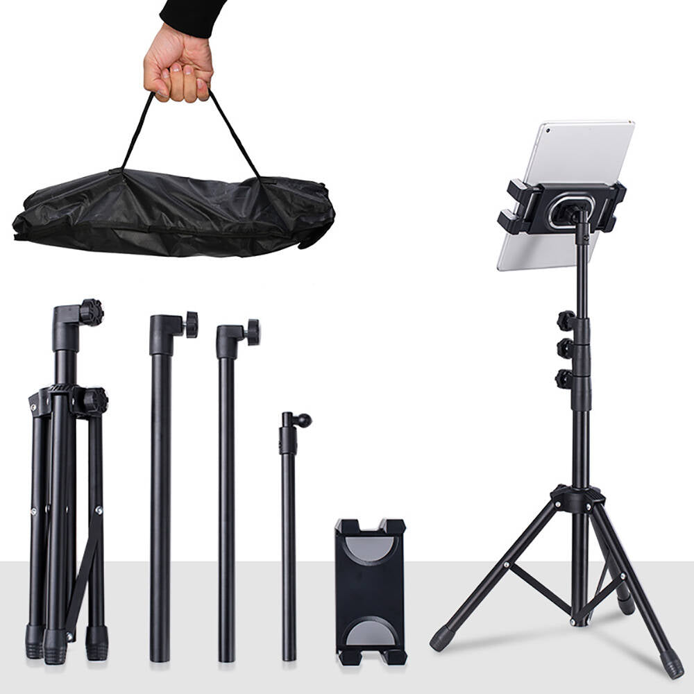Zore ADV-306 Dört Kademeli Tablet ve Telefon Tutuculu Tripod Siyah