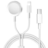 Zore Akıllı Saat Wireless To Lightning Type-C Şarj Kablosu 1.2M Beyaz