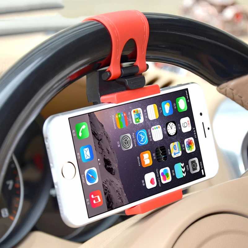 Zore Araç Direksiyon Telefon Tutucu Siyah-Kırmızı