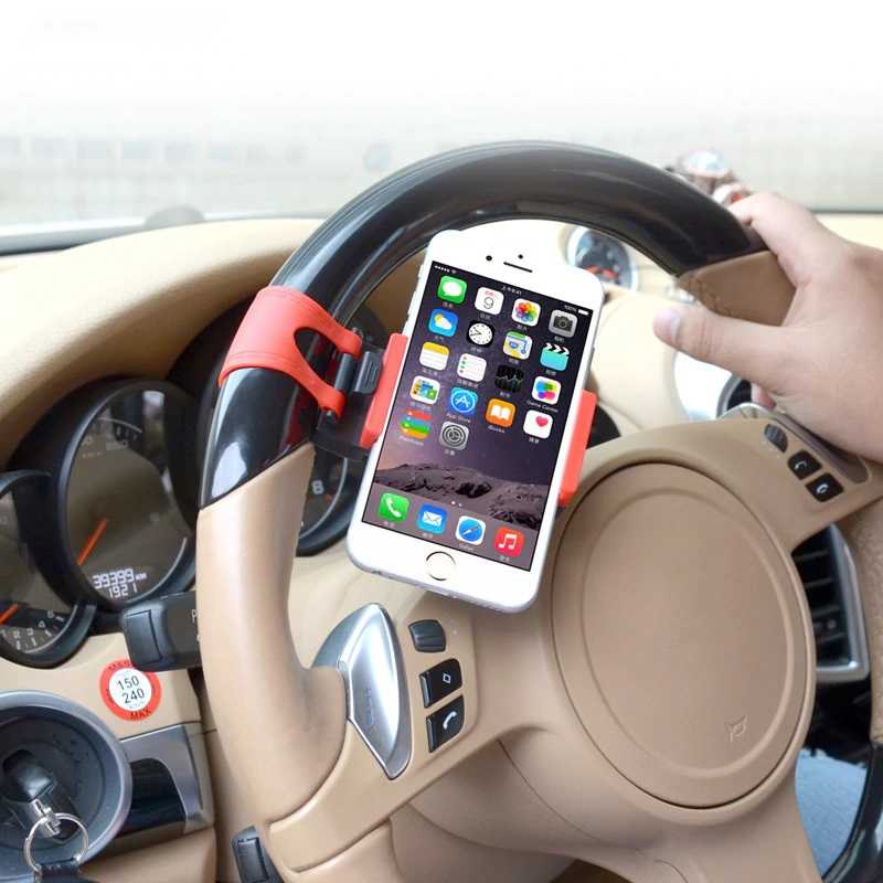 Zore Araç Direksiyon Telefon Tutucu Siyah-Kırmızı