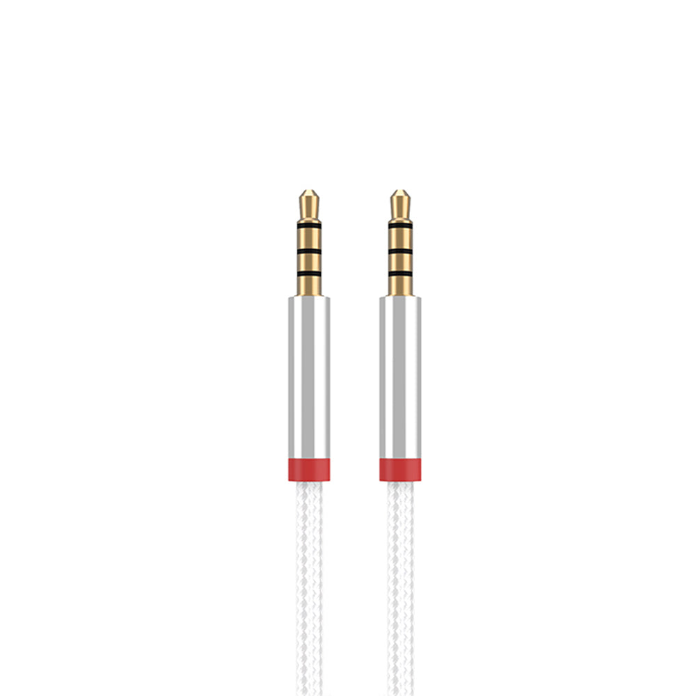 Zore AU-707 Örgü Tasarımlı Aux Audio Kablo 3.5mm 1m Beyaz